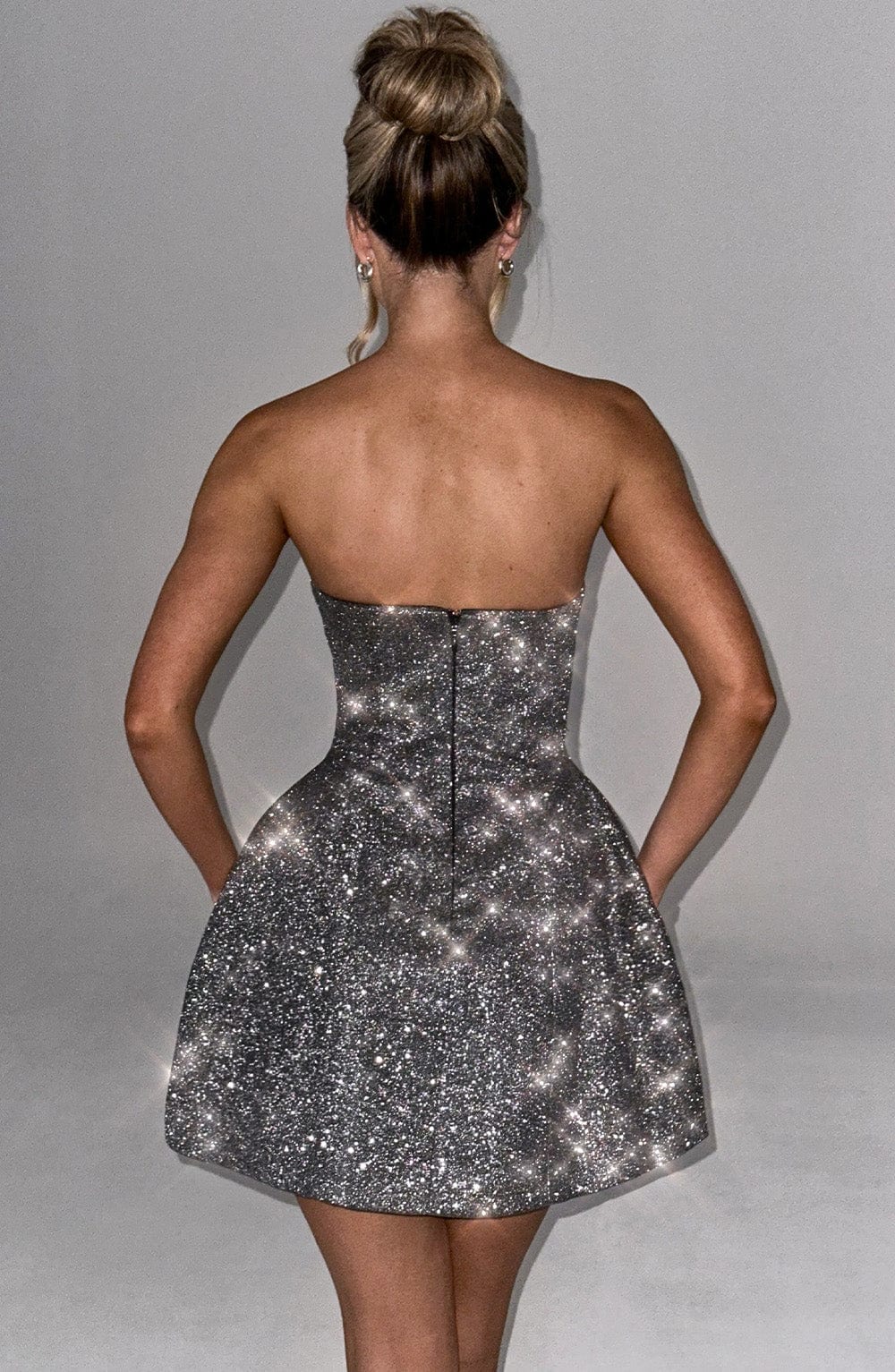 Alice Mini Dress - Grey Sparkle - Napalia