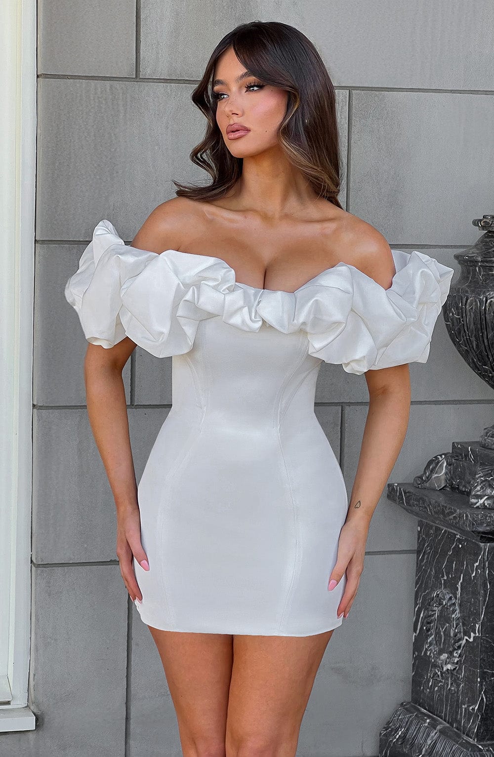 Allie Mini Dress - White - Napalia