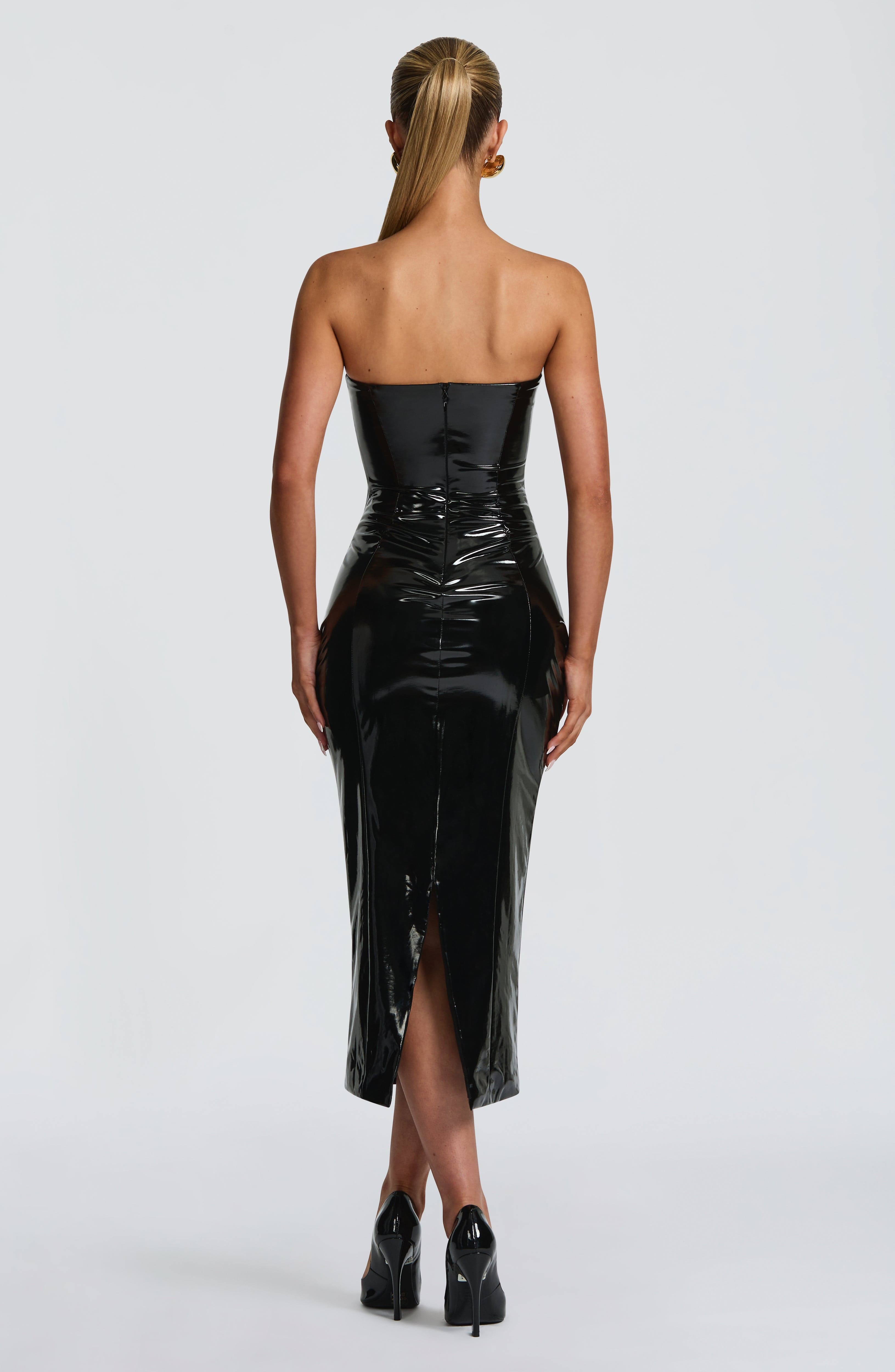 Amala Midi Dress - Black - Napalia