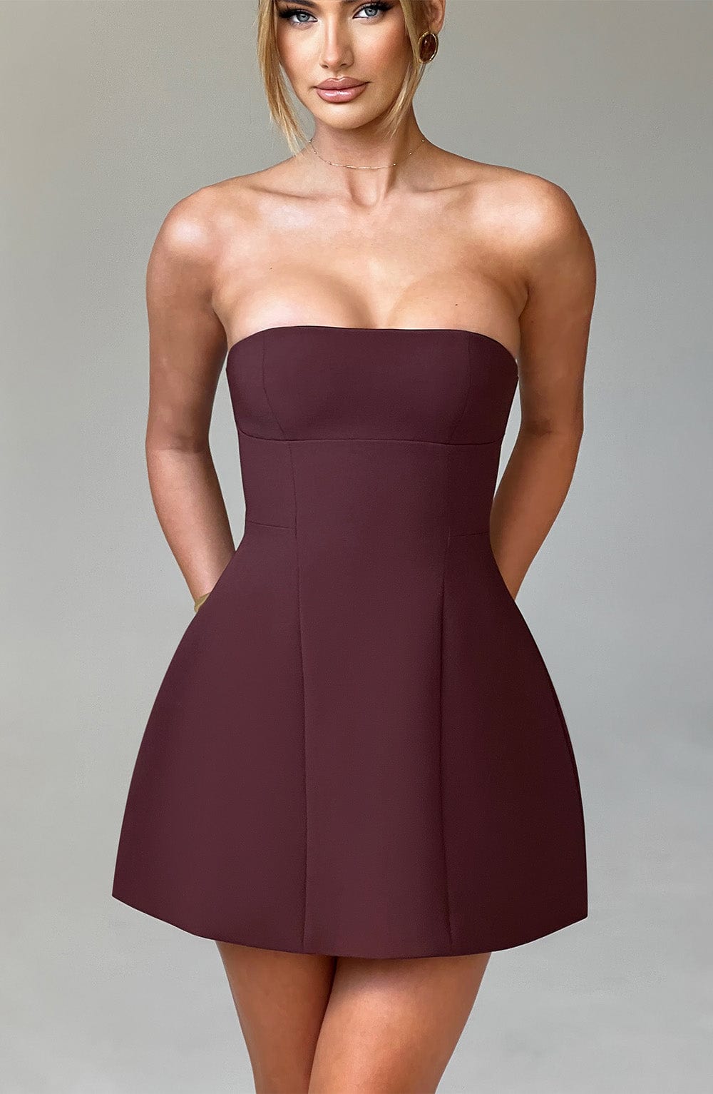 Asha Mini Dress - Brown - Napalia
