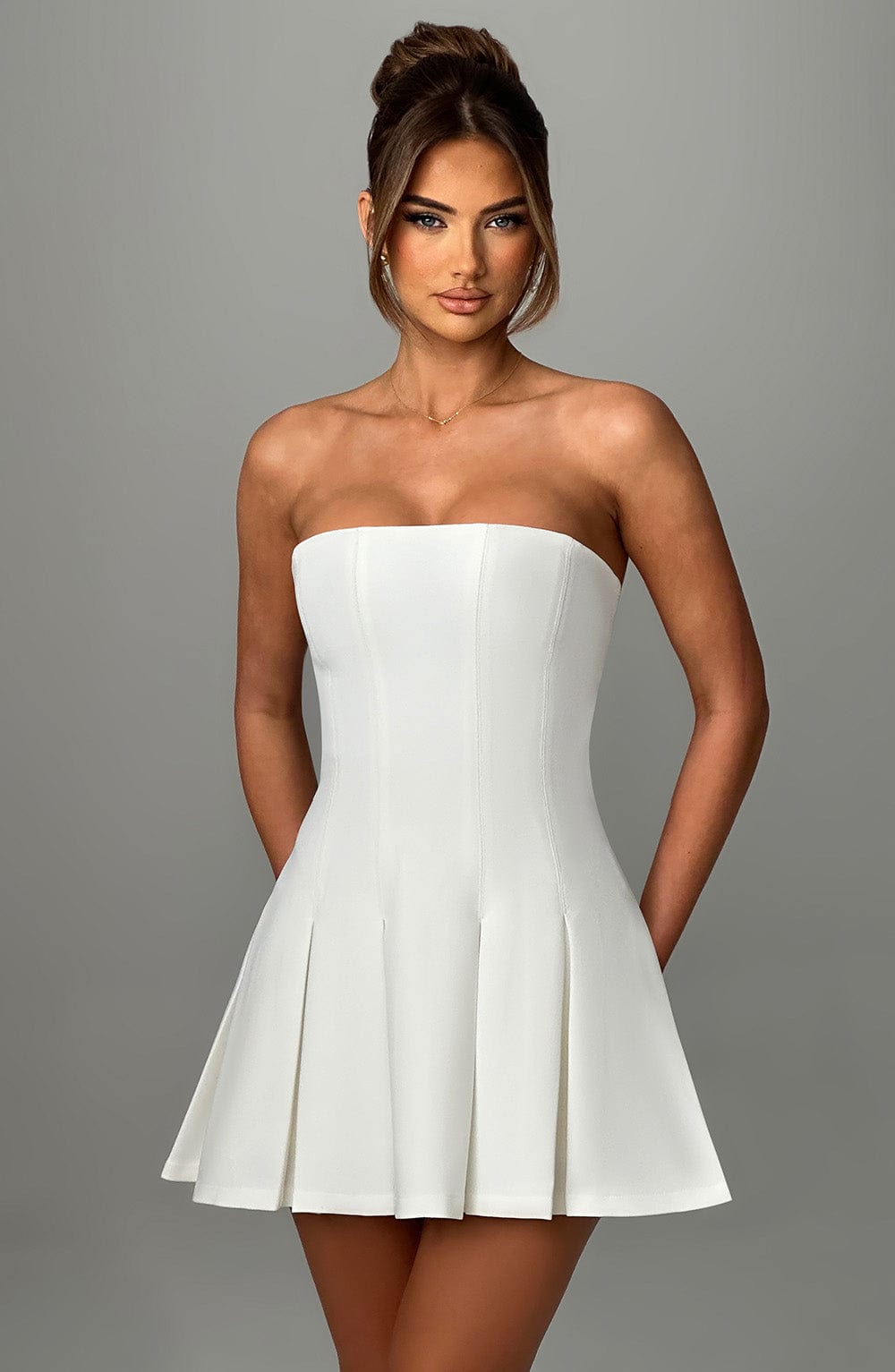 Bryony Mini Dress - Ivory - Napalia