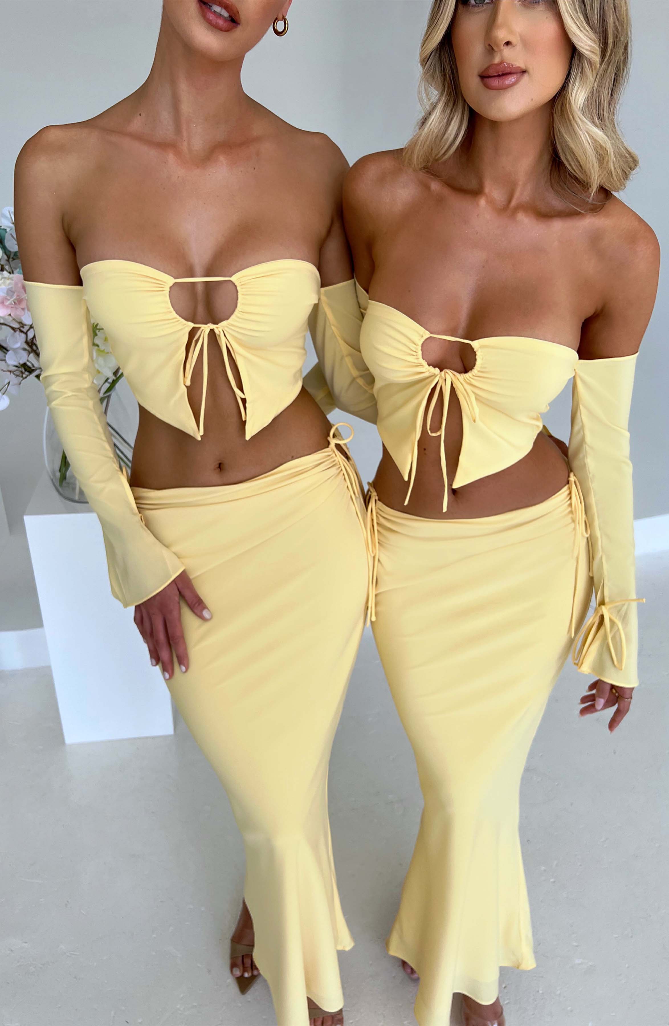 Tana Maxi Skirt - Lemon - Napalia