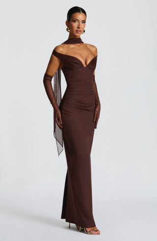 Abigail Maxi Dress - Plum Brown - Napalia