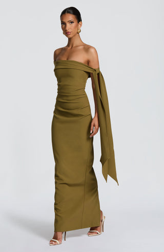 Addie Maxi Dress - Deep Olive - Napalia