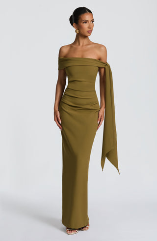 Addie Maxi Dress - Deep Olive - Napalia
