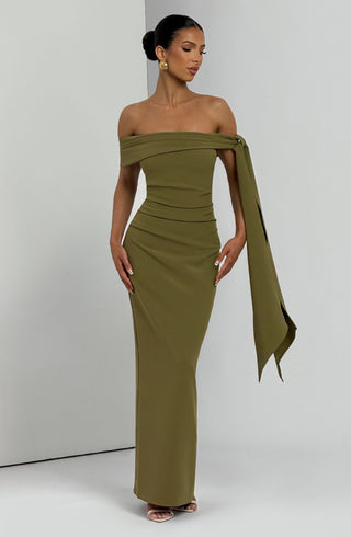 Addie Maxi Dress - Deep Olive - Napalia
