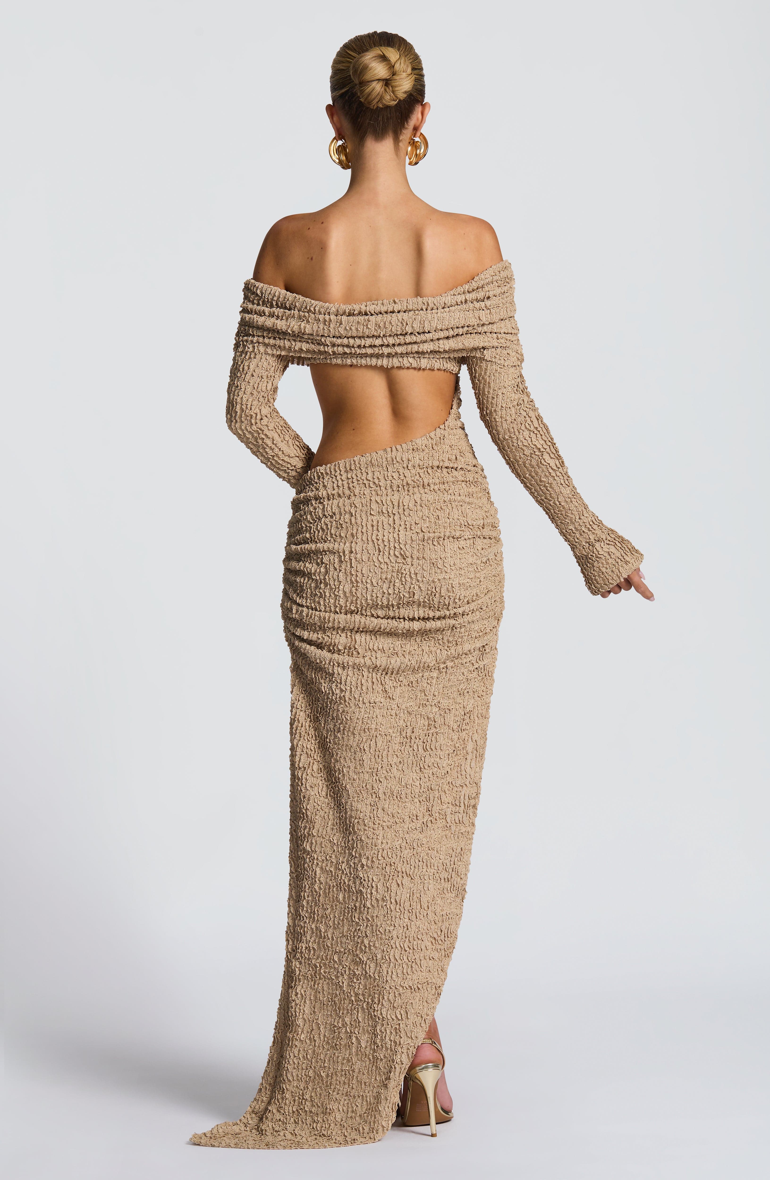Adelphia Midi Dress - Beige - Napalia