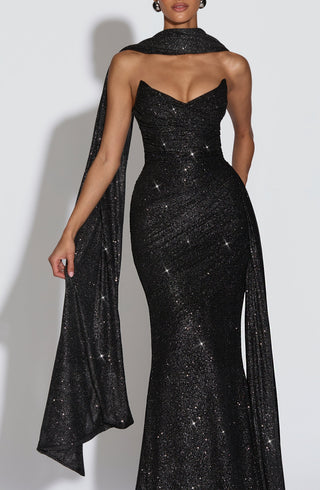 Agnes Shawl - Black Sparkle - Napalia