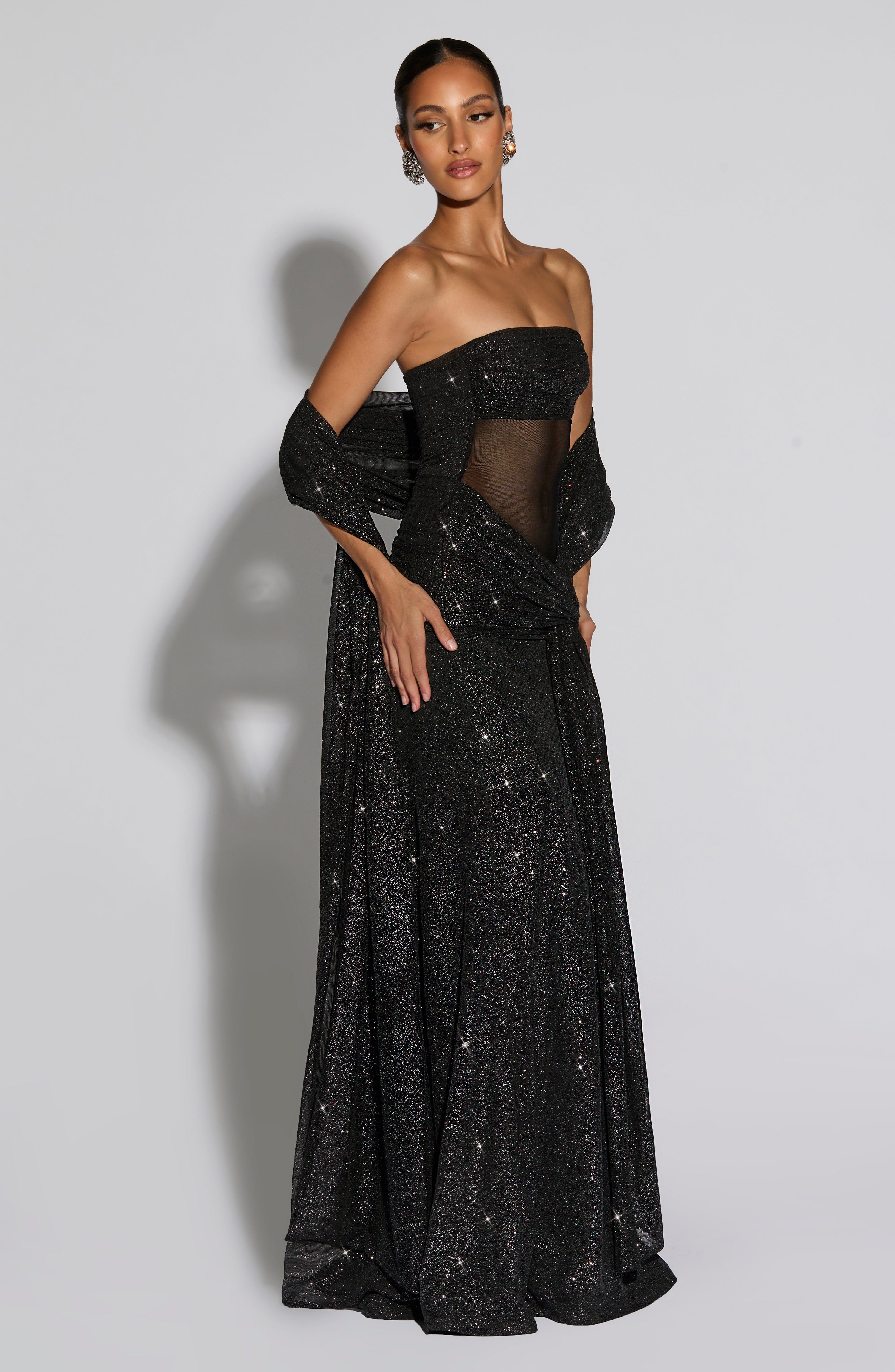 Agnes Shawl - Black Sparkle - Napalia