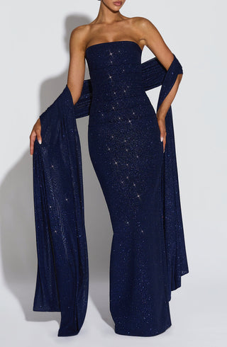 Agnes Shawl - Navy Sparkle - Napalia