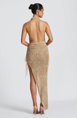 Airla Midi Dress - Beige - Napalia