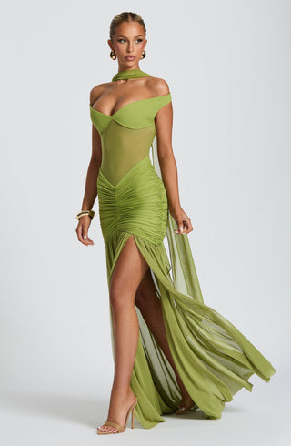 Alaia Maxi Dress - Olive - Napalia