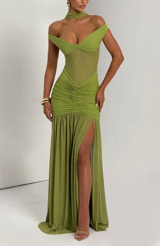 Alaia Maxi Dress - Olive - Napalia