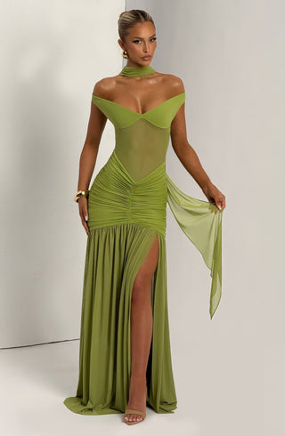 Alaia Maxi Dress - Olive - Napalia
