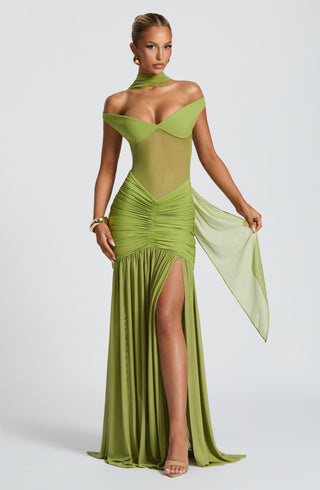 Alaia Maxi Dress - Olive - Napalia