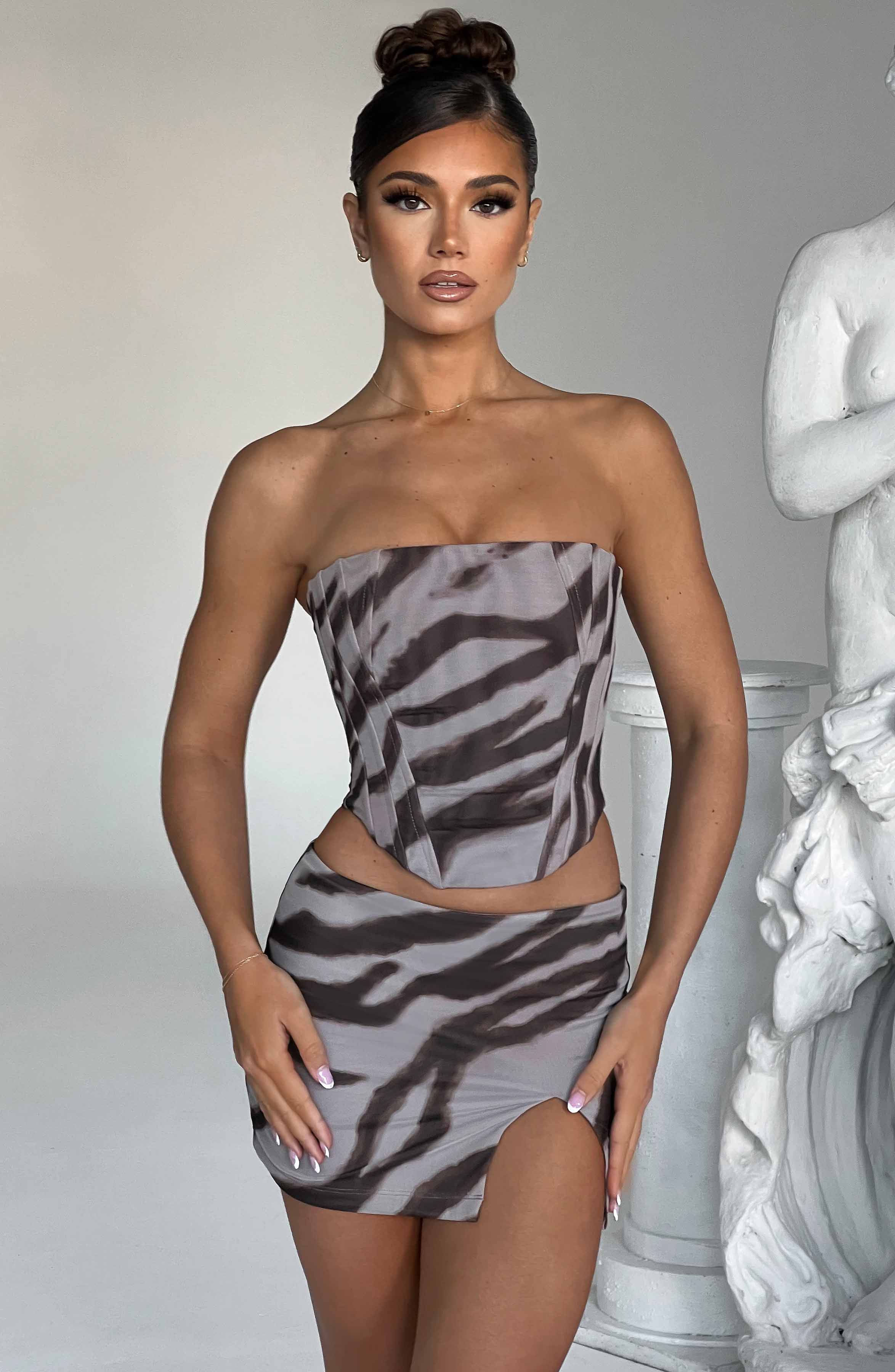 Alina Mini Skirt - Zebra Print - Napalia