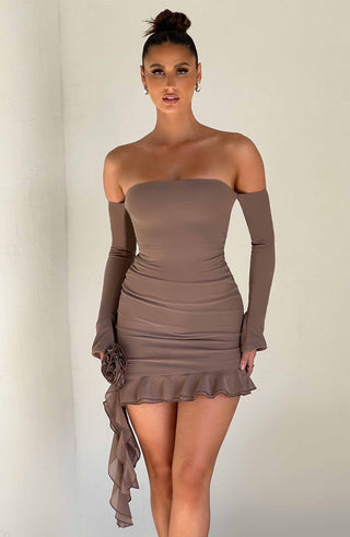 Alix Mini Dress - Chocolate - Napalia
