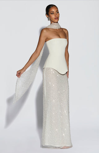 Allaire Maxi Skirt - Ivory - Napalia