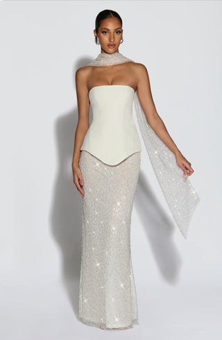 Allaire Maxi Skirt - Ivory - Napalia