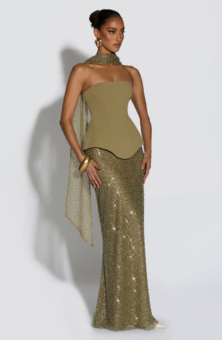 Allaire Maxi Skirt - Sage - Napalia