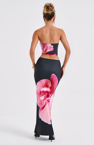 Allegra Top - Black Floral Print - Napalia