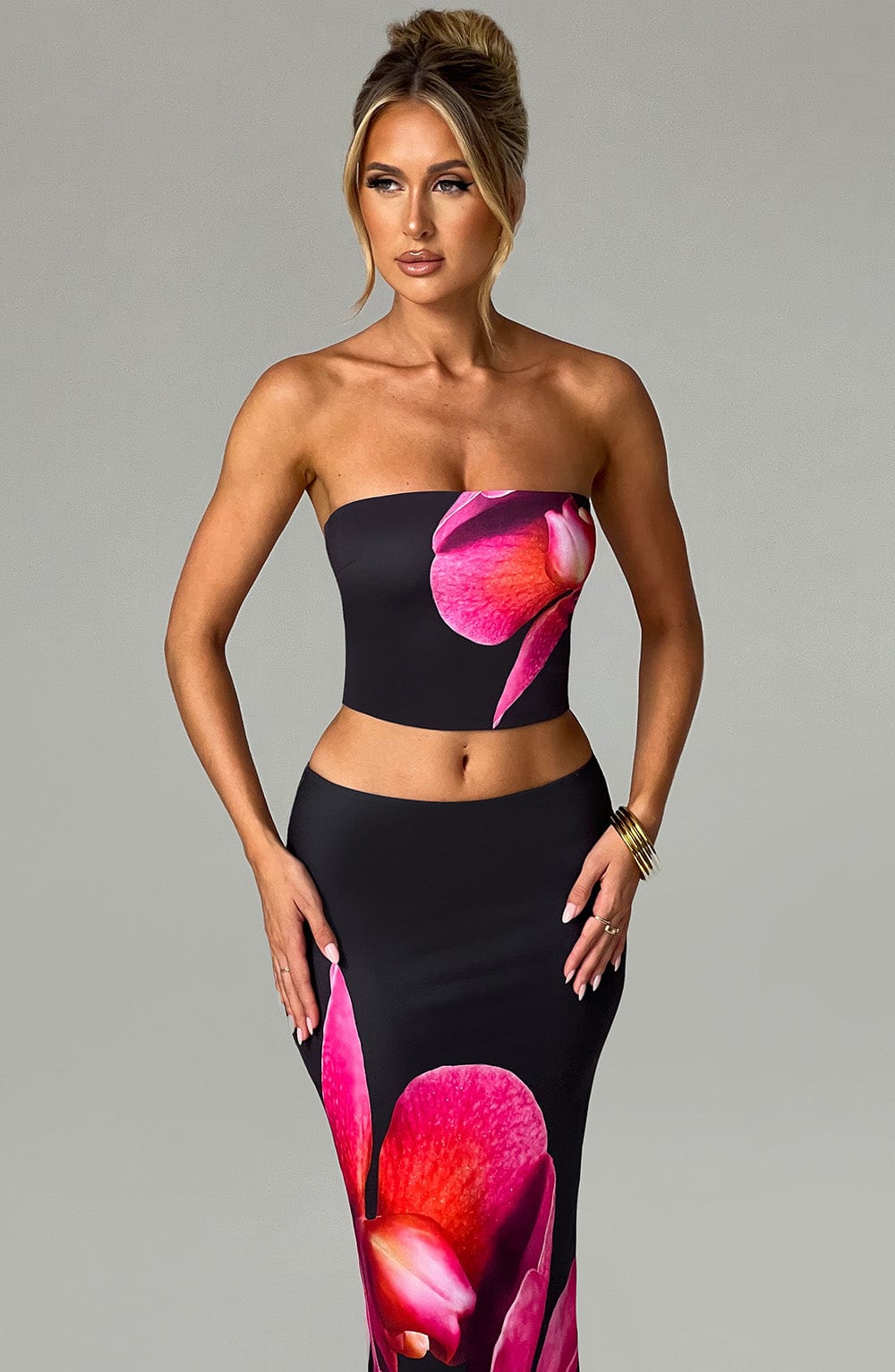 Allegra Top - Black Floral Print - Napalia