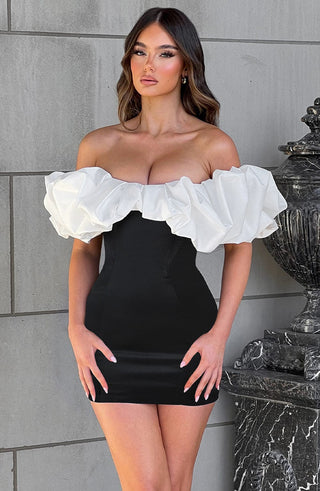 Allie Mini Dress - Black/White - Napalia