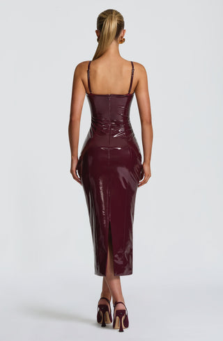 Amala Midi Dress - Cherry Lacquer - Napalia