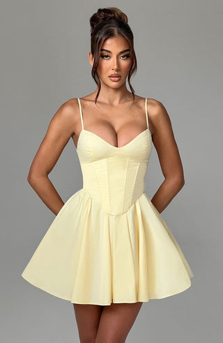 Analeigh Mini Dress - Lemon - Napalia