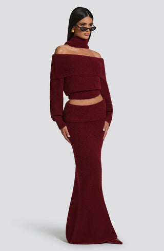 Andie Maxi Skirt - Burgundy - Napalia