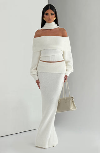 Andie Maxi Skirt - Ivory - Napalia