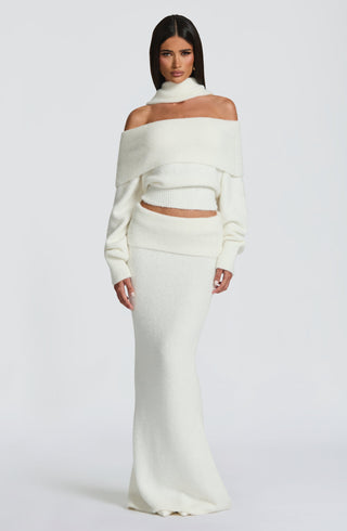 Andie Maxi Skirt - Ivory - Napalia