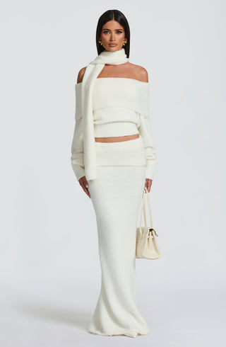 Andie Maxi Skirt - Ivory - Napalia