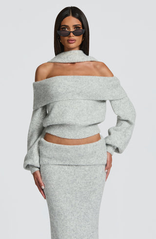 Andie Top - Light Grey Marl - Napalia