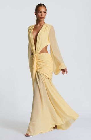 Andrina Maxi Dress - Lemon - Napalia