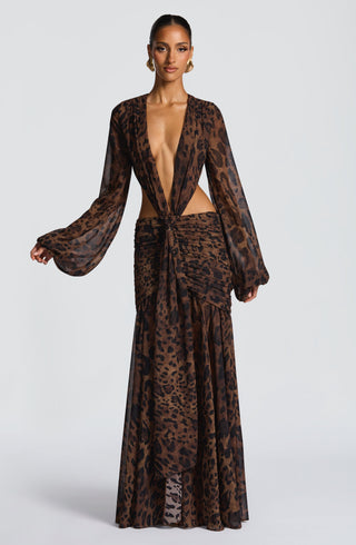 Andrina Maxi Dress - Leopard Print - Napalia