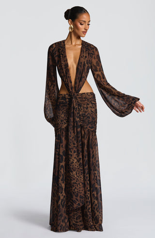Andrina Maxi Dress - Leopard Print - Napalia