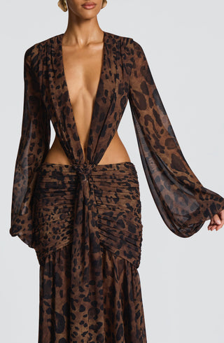 Andrina Maxi Dress - Leopard Print - Napalia