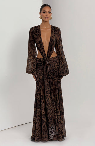 Andrina Maxi Dress - Leopard Print - Napalia