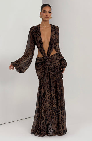Andrina Maxi Dress - Leopard Print - Napalia