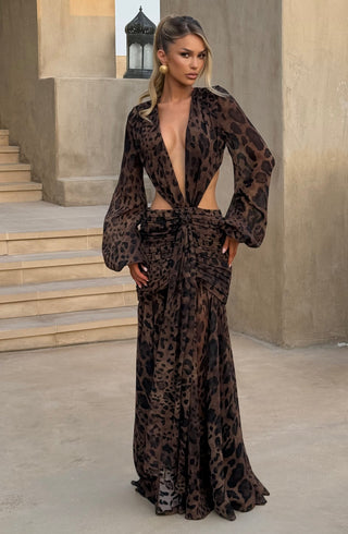 Andrina Maxi Dress - Leopard Print - Napalia