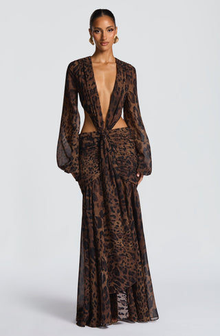 Andrina Maxi Dress - Leopard Print - Napalia