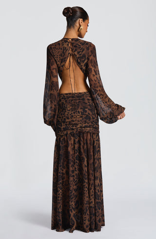 Andrina Maxi Dress - Leopard Print - Napalia