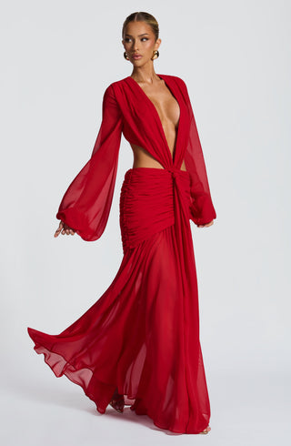 Andrina Maxi Dress - Red - Napalia