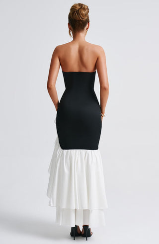 Angelina Maxi Dress - Black/White - Napalia