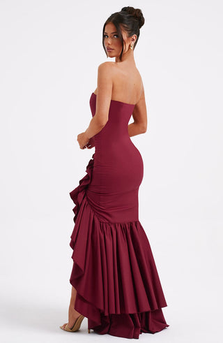 Angelina Maxi Dress - Burgundy - Napalia