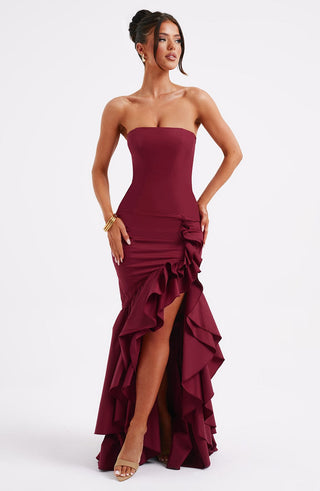 Angelina Maxi Dress - Burgundy - Napalia