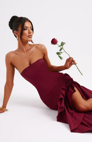 Angelina Maxi Dress - Burgundy - Napalia