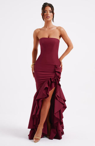 Angelina Maxi Dress - Burgundy - Napalia
