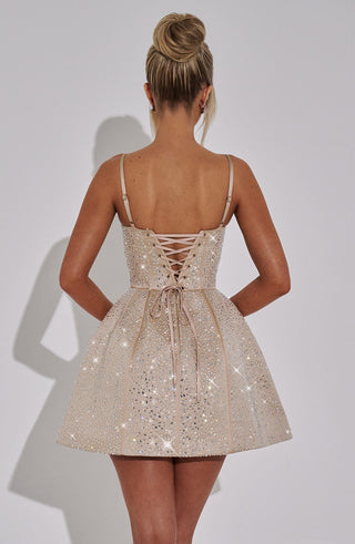 Angelique Mini Dress - Champagne - Napalia